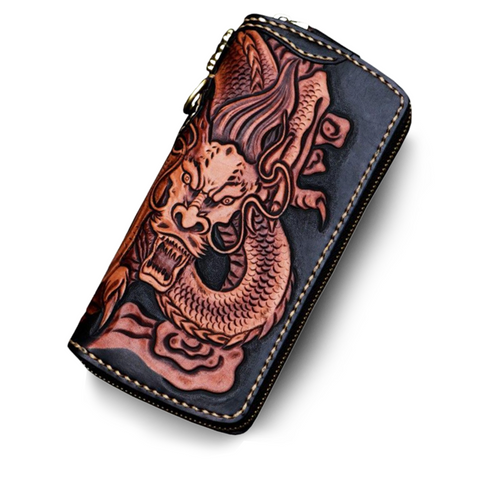 Portefeuille Dragon <br> Cuir Femme - Dragon-chinois