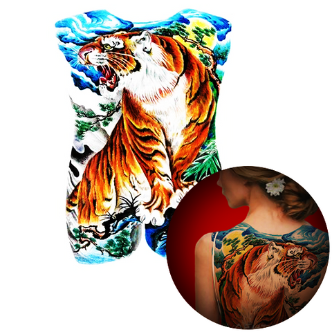 Tatouage Éphémère<br> Tigre "Dos" - Dragon-chinois