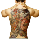 Tatouage Éphémère<br> Dragon homme "Dos" - Dragon-chinois