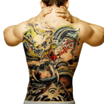 Tatouage Éphémère<br> Dragon japonais "Dos" - Dragon-chinois
