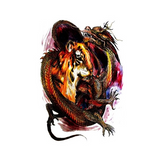 Tatouage Éphémère<br> Dragon Tigre "Dos" - Dragon-chinois