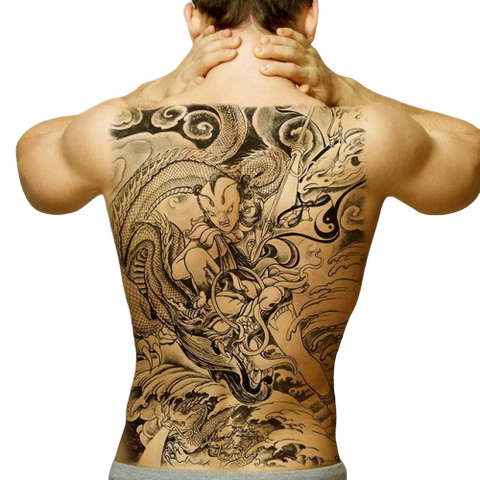Tatouage Éphémère<br> Dragon Chinois "Dos" - Dragon-chinois