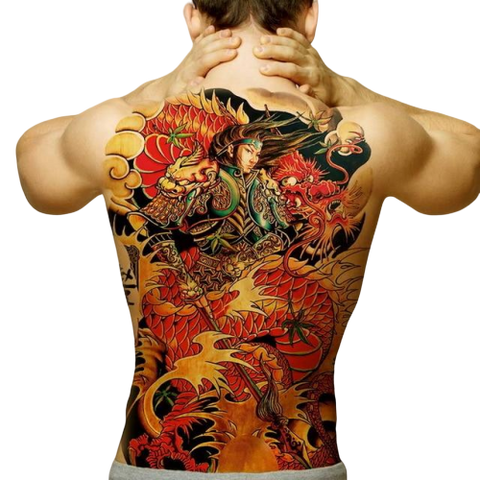 Tatouage Éphémère<br> Dragon Asiatique "Dos" - Dragon-chinois