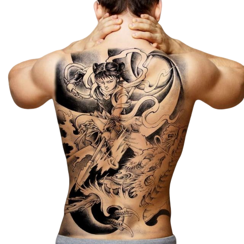 Tatouage Éphémère<br> Dragon Japonais "Dos" - Dragon-chinois