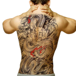 Tatouage Éphémère<br>Dragon Japonais "Dos" - Dragon-chinois