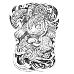 Tatouage Éphémère<br> Dragon et Tigre "Dos" - Dragon-chinois