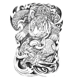 Tatouage Éphémère<br> Dragon et Tigre "Dos" - Dragon-chinois