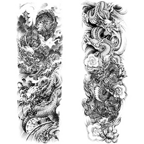Tatouage Éphémère<br> Enroulé Autour du Bras - Dragon-chinois