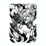 Tatouage Éphémère<br> Démon japonais Oni "Dos" - Dragon-chinois