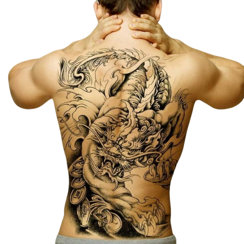 Tatouage Éphémère<br> Japonais Dragon "Dos" - Dragon-chinois