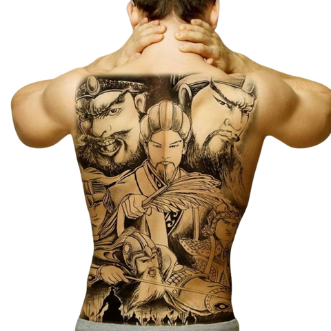 Tatouage Éphémère<br> Japonais Homme "Dos" - Dragon-chinois