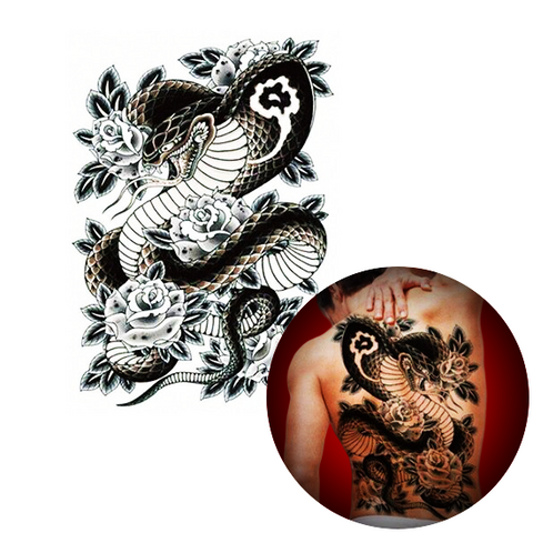 Tatouage Éphémère<br> Japonais Serpent "Dos" - Dragon-chinois