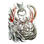 Tatouage Éphémère<br> Samouraï "Dos" - Dragon-chinois