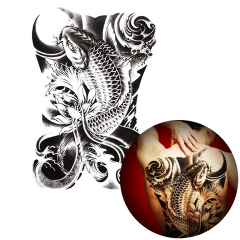 Tatouage Éphémère<br> Yakuza Carpe "Dos" - Dragon-chinois