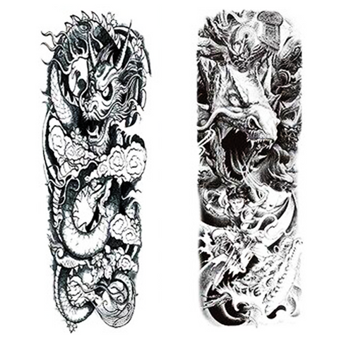 Tatouage Éphémère<br> Dragon avec des Ailes - Dragon-chinois