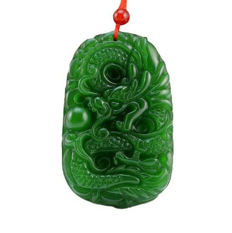 Collier Dragon<br> Jade Vert - Dragon-chinois