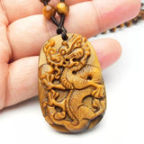 Collier Dragon<br> Collier Œil de Tigre - Dragon-chinois