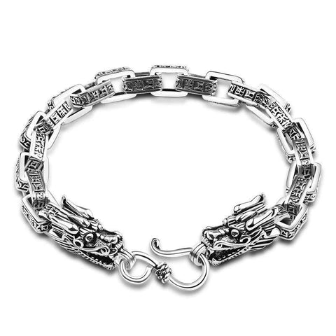 Bracelet Dragon<br> Serpent Carré en Maillle "Argent" - Dragon-chinois