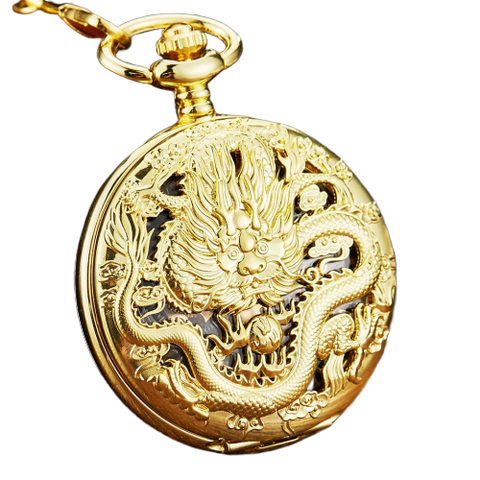 Montre Gousset<br> Dragon "Or" - Dragon-chinois