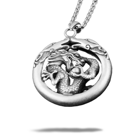 Pendentif Dragon<br> Homme en "Argent" - Dragon-chinois