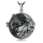 Pendentif Dragon<br> Ying Yang "Argent" - Dragon-chinois
