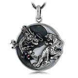 Pendentif Dragon<br> Ying Yang "Argent" - Dragon-chinois