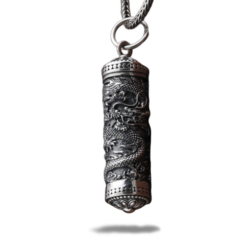 Pendentif Dragon<br> Japonais Ailé "Argent" - Dragon-chinois