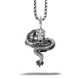Pendentif Dragon<br> Serpent des Nuages "Argent" - Dragon-chinois