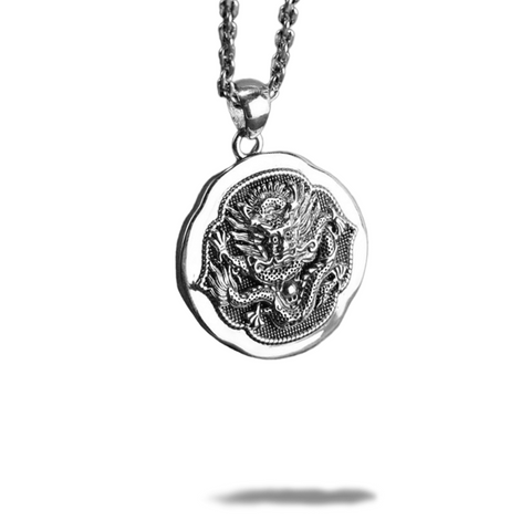 Pendentif Dragon<br> Symbole Chinois "Argent" - Dragon-chinois
