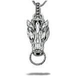 Pendentif dragon<br> Tête de RYU "Argent" - Dragon-chinois