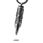 Pendentif dragon<br> Balle de Fusil "Argent" - Dragon-chinois