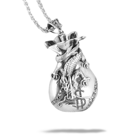 Pendentif Dragon <br> Petite Bourse - Dragon-chinois