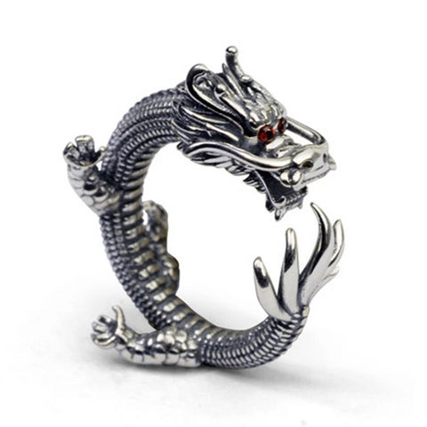 Bague Dragon<br> Oriental "Argent" - Dragon-chinois