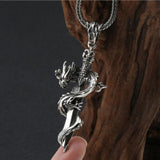 Pendentif Dragon<br> Épée d’Excalibur "Argent" - Dragon-chinois