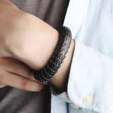 Bracelet Dragon<br> Maille Serrée en Relief "Acier" - Dragon-chinois