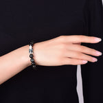Bracelet Dragon<br> Obsidien "Argent' - Dragon-chinois