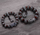 Bracelet Dragon<br> Perle Ornée d'Argent Massif "Argent" - Dragon-chinois
