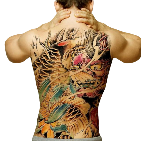 Tatouage Éphémère<br> Japonais Oni "Dos" - Dragon-chinois