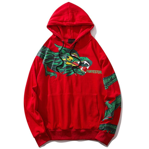 Sweat Dragon<br> Noir à Capuche - Dragon-chinois