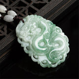 Collier Dragon<br> Jade Blanc - Dragon-chinois
