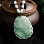 Collier Dragon<br> Jade Blanc - Dragon-chinois