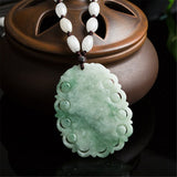 Collier Dragon<br> Jade Blanc - Dragon-chinois