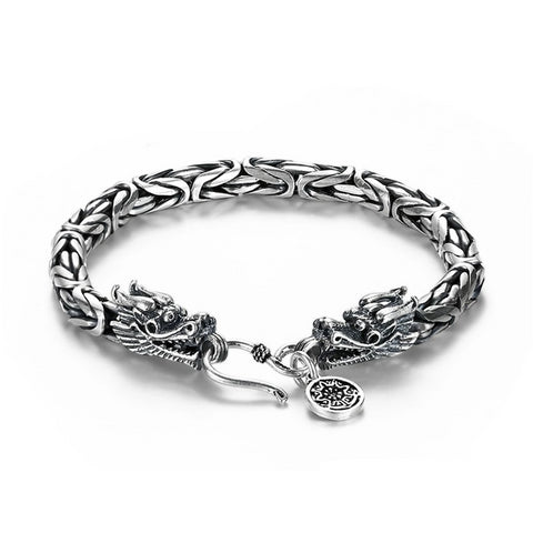 Bracelet Dragon<br> Maille de Chine "Argent" - Dragon-chinois