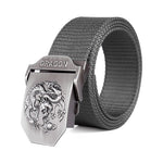 Ceinture Dragon<br> Militaire en Coton Noir - Dragon-chinois