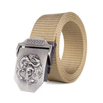 Ceinture Dragon<br> Militaire en Coton Noir - Dragon-chinois
