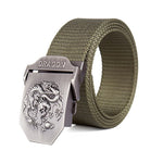 Ceinture Dragon<br> Militaire en Coton Noir - Dragon-chinois