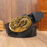 Ceinture Dragon<br> Noir Or Cuir - Dragon-chinois