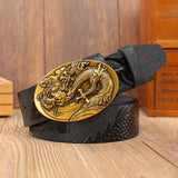 Ceinture Dragon<br> Noir Or Cuir - Dragon-chinois