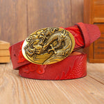 Ceinture Dragon<br> Noir Or Cuir - Dragon-chinois