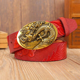 Ceinture Dragon<br> Noir Or Cuir - Dragon-chinois